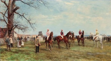 Le début de la Catterick Steeplechase Heywood Hardy équitation sport Peinture à l'huile